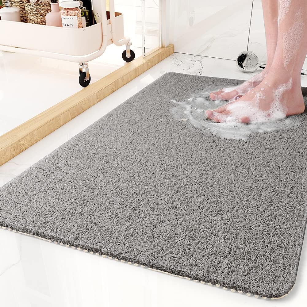 Bath Mat Non Slip Shower Mat Soft on Feet with Drainage Holes and Suction Grip