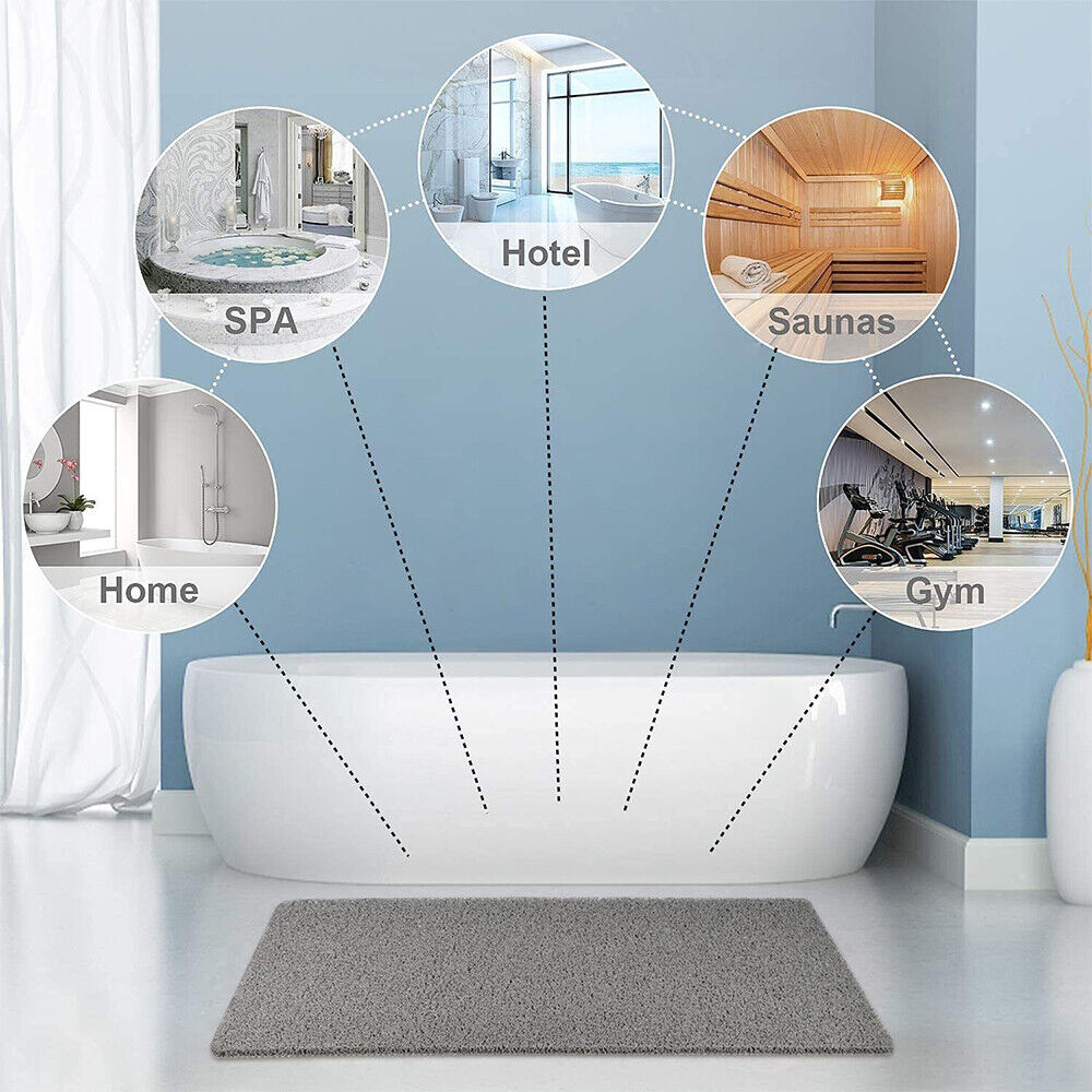 Bath Mat Non Slip Shower Mat Soft on Feet with Drainage Holes and Suction Grip