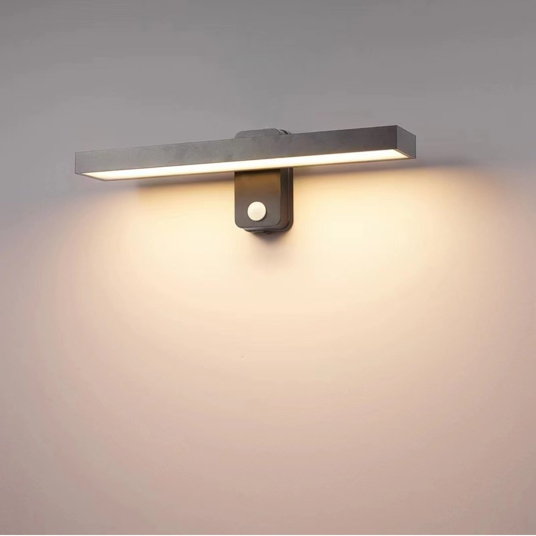 Wall Light Outdoor IP65 Hardwired Aluminium Lamp with Warm White LED and Motion Sensor