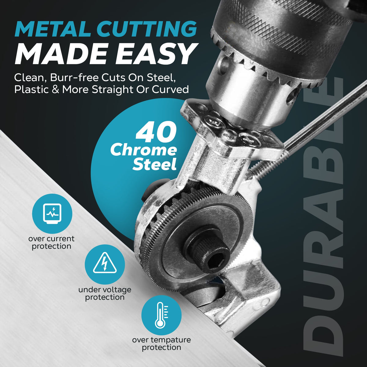Electric Drill Metal Cutter Attachment Nibbler for Steel and Aluminium Panels