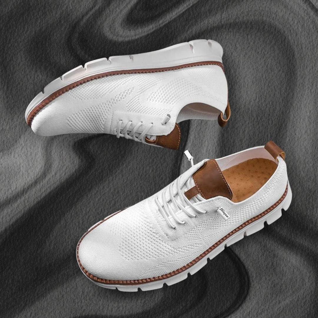 Sports Orthopedic Walking Shoes Leather for Men with Arch Support and Steady Grip