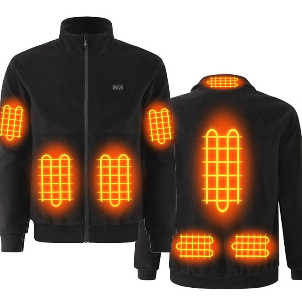 Heated Jacket Fleece with Stand Collar and Full Zip for Men in Cold Weather
