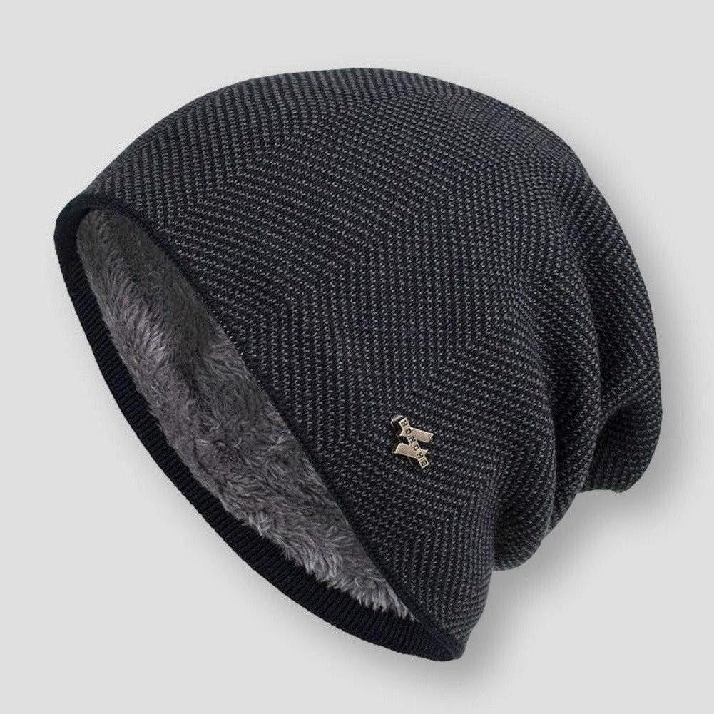Beanie Hat Slouchy Soft Lined Winter Hat for Men with Relaxed Everyday Fit