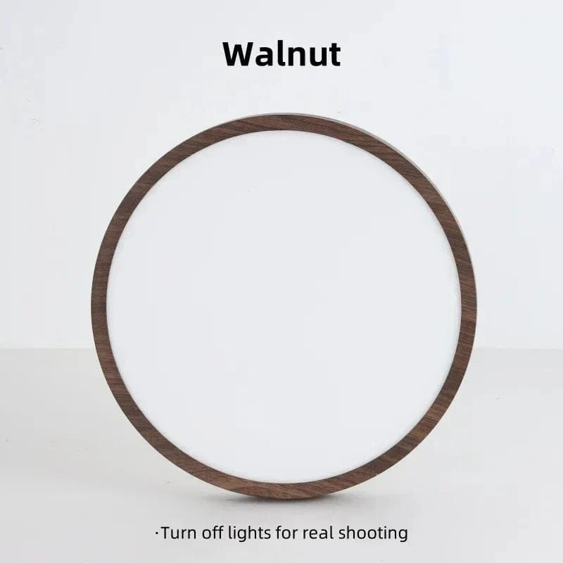 Ceiling Light Fixture Circular Ultrathin Wooden LED for Living Room and Bedroom
