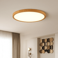Ceiling Light Fixture Circular Ultrathin Wooden LED for Living Room and Bedroom