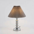 Table Lamp Modern Conical Pleated Shade with Stacked Base and 3 Colour Modes