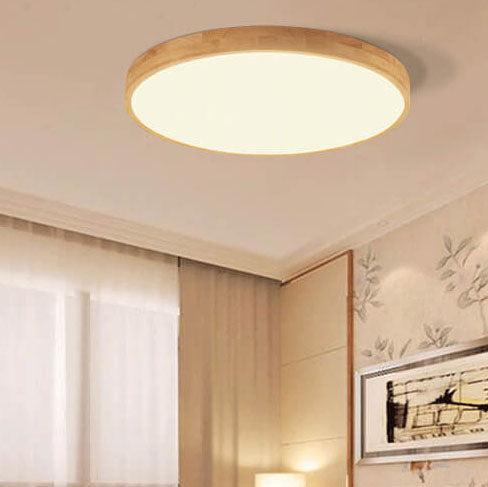 Ceiling Light Solid Wood LED Flush Mount Ultra Thin with Adjustable Brightness