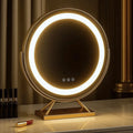Makeup Mirror with Lights Rechargeable LED Ring and Adjustable Brightness