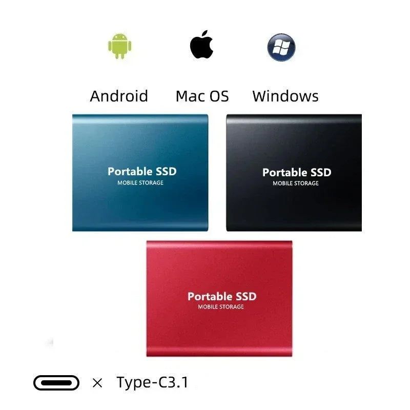 SSD Drive Portable High Speed Compact External Storage for Laptop and USB Transfer