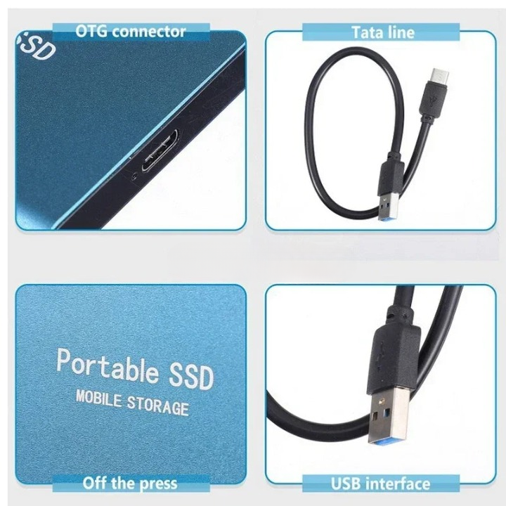 SSD Drive Portable High Speed Compact External Storage for Laptop and USB Transfer