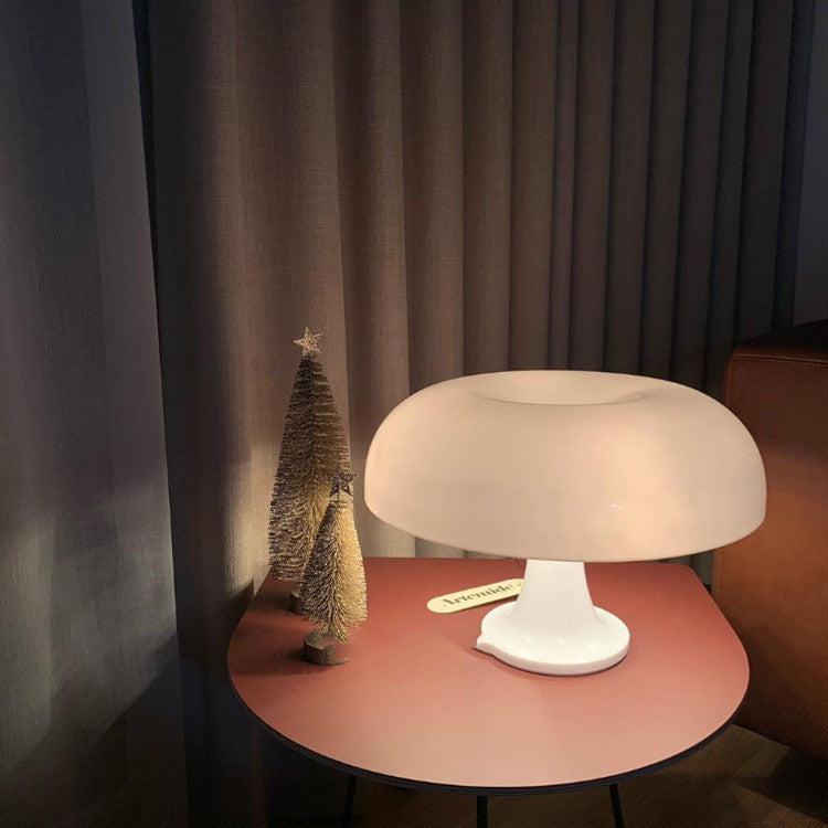 Table Lamp Mushroom Dome Shade in Scandinavian Design for Bedroom and Living Room