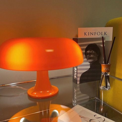 Table Lamp Mushroom Dome Shade in Scandinavian Design for Bedroom and Living Room