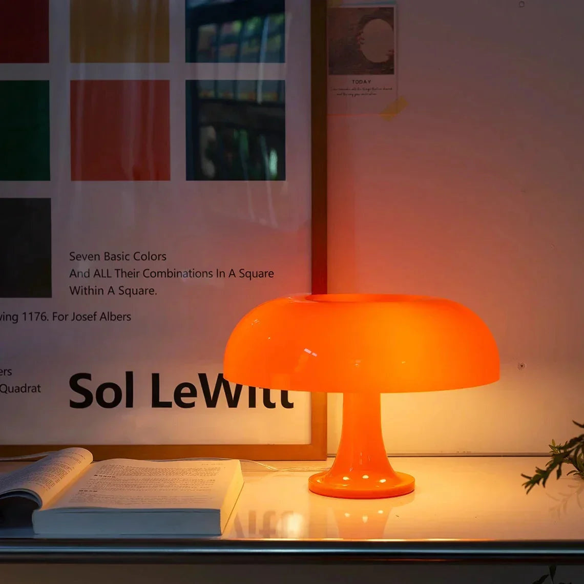 Table Lamp Mushroom Dome Shade in Scandinavian Design for Bedroom and Living Room