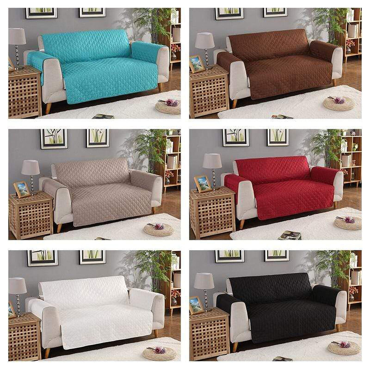 Sofa Couch Cover Slipcover Quilted Pet Protector for Single Double and Triple Seats