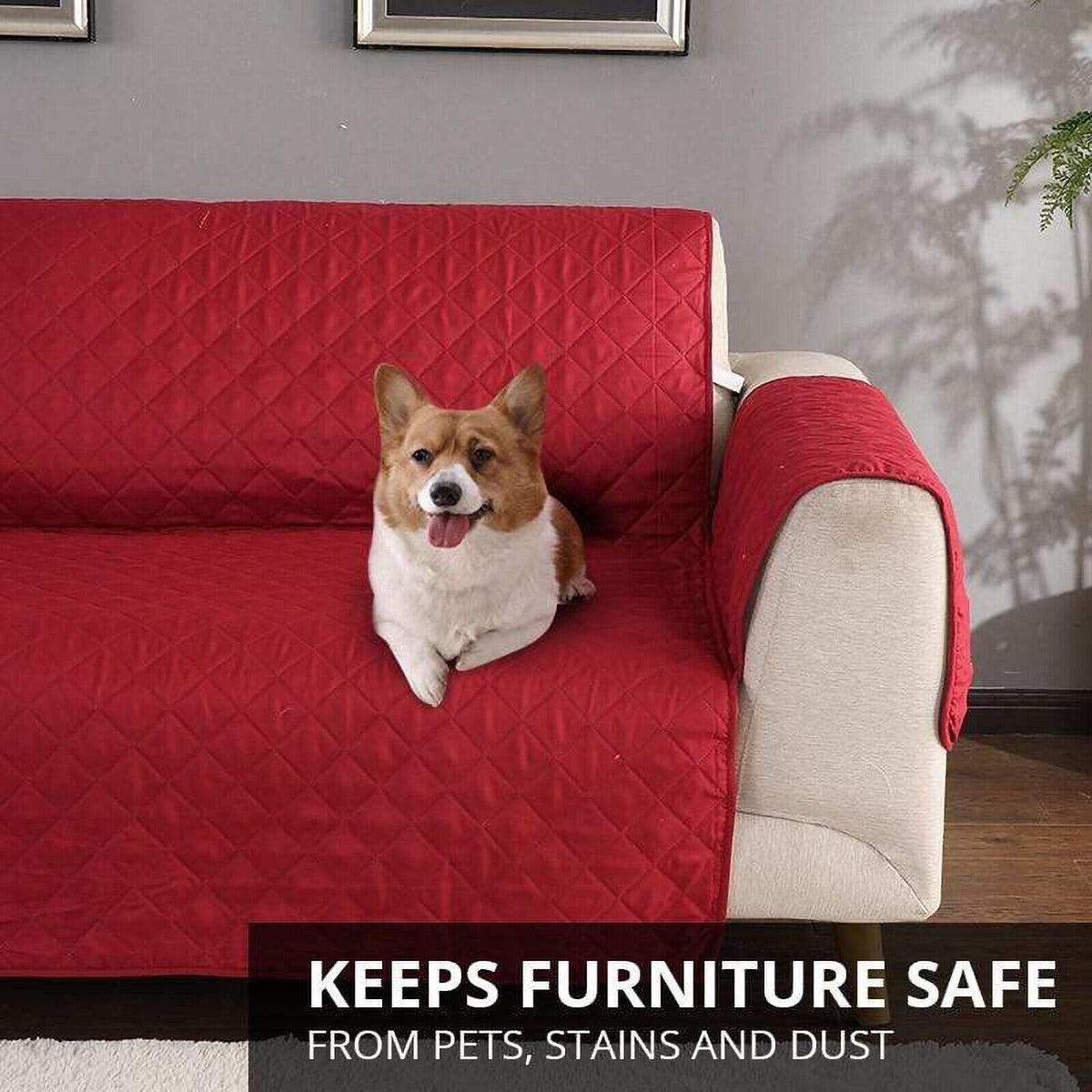 Sofa Couch Cover Slipcover Quilted Pet Protector for Single Double and Triple Seats