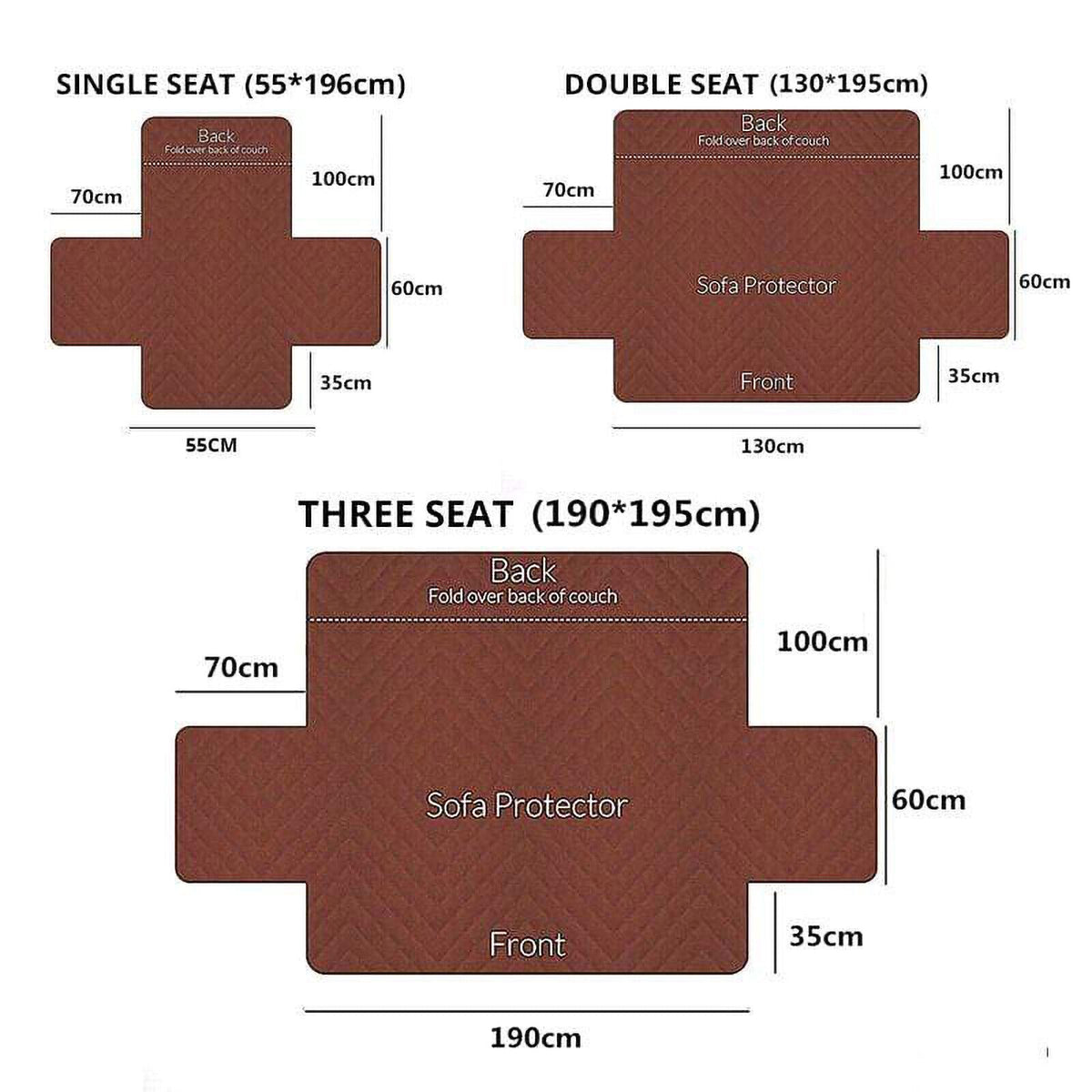 Sofa Couch Cover Slipcover Quilted Pet Protector for Single Double and Triple Seats