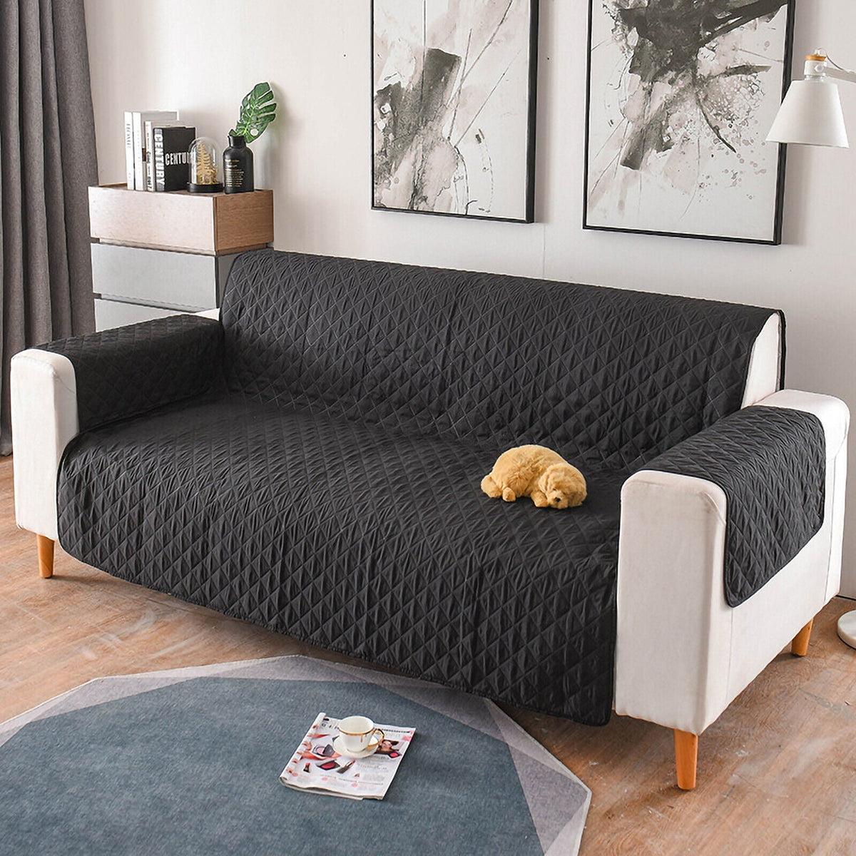Sofa Couch Cover Slipcover Quilted Pet Protector for Single Double and Triple Seats