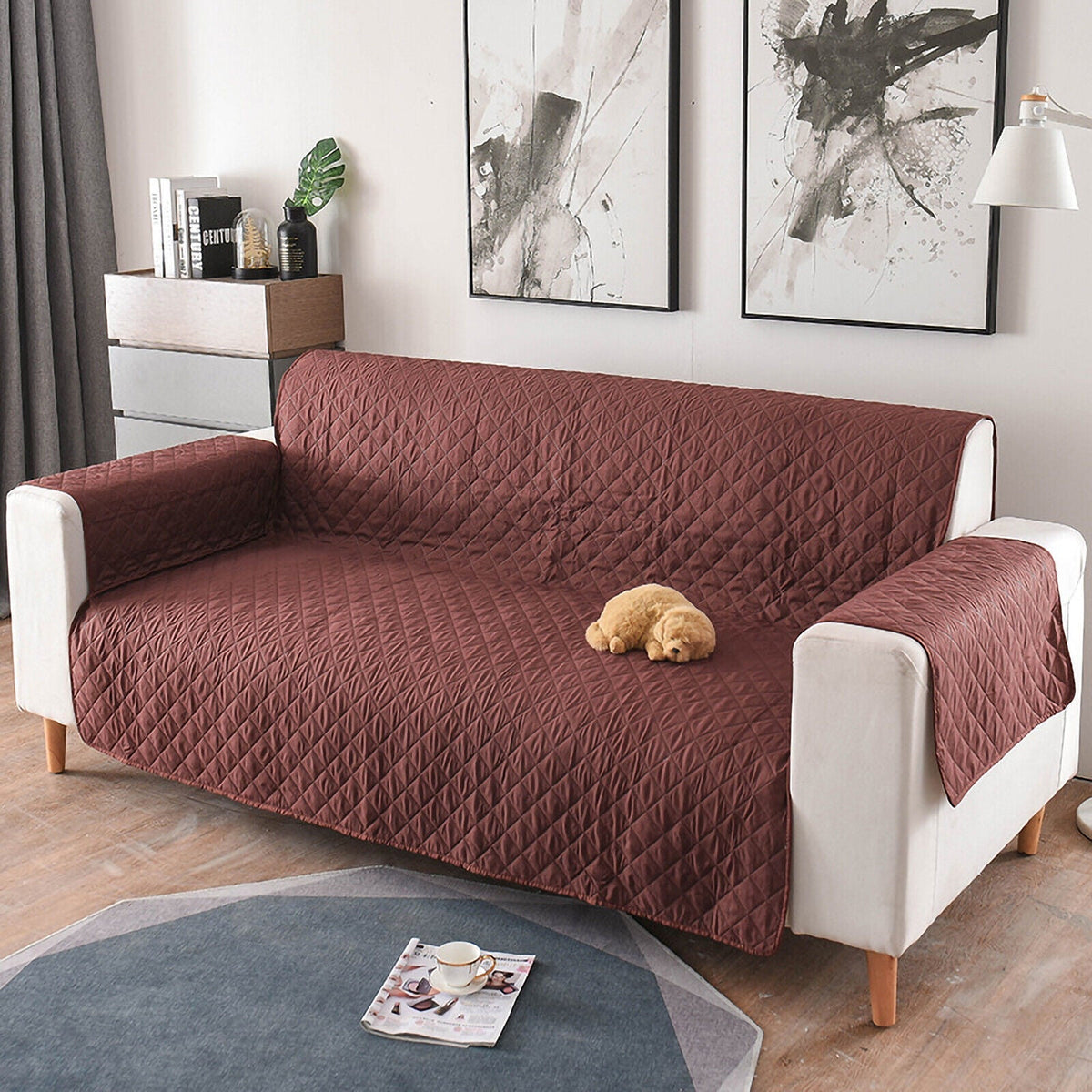 Sofa Couch Cover Slipcover Quilted Pet Protector for Single Double and Triple Seats