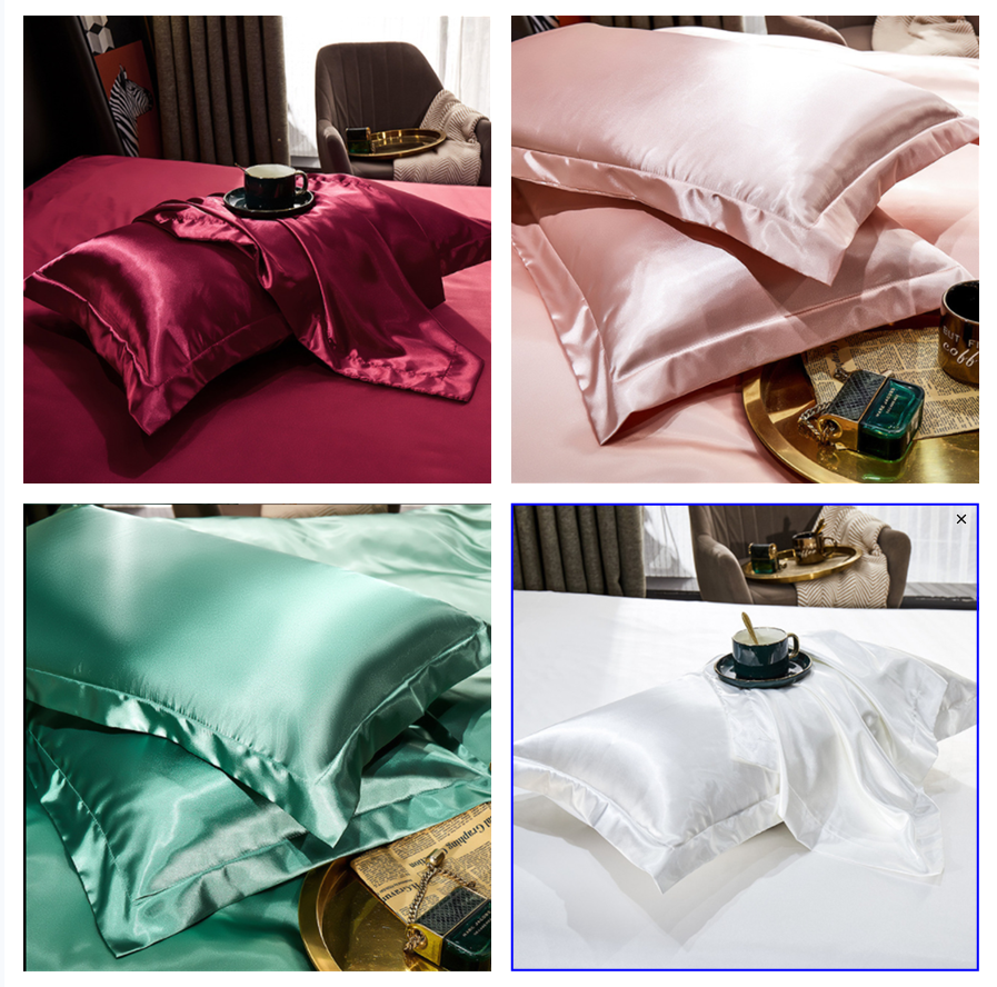 Pillow Silk Case Satin Pillowcase Set Cool and Breathable for Hair and Skin Care