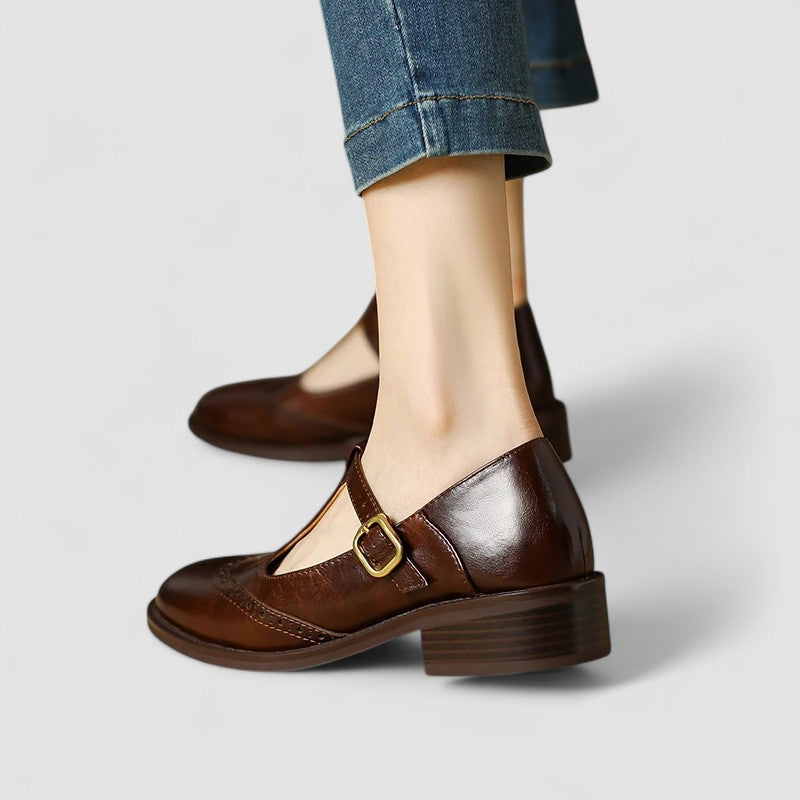 Orthopedic Mary Jane Shoes for Women with Strap Closure and Cushioned Footbed