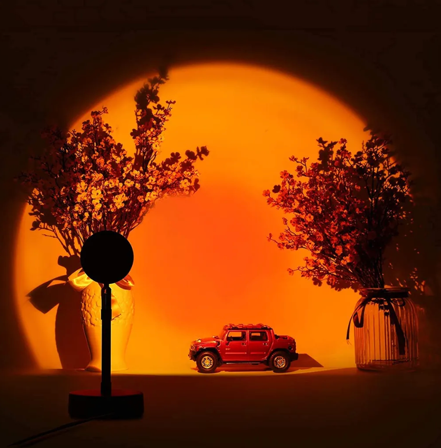 Bedside Lamp Sunset Projector LED with 16 Colours Remote Control and USB Power