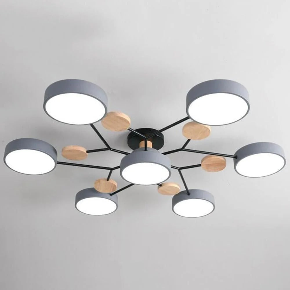 Ceiling Light Semi Flush LED Halo with Multiple Arms for Living Room