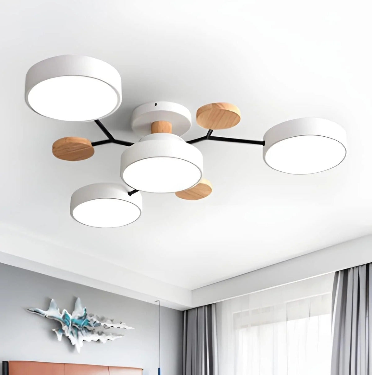 Ceiling Light Semi Flush LED Halo with Multiple Arms for Living Room
