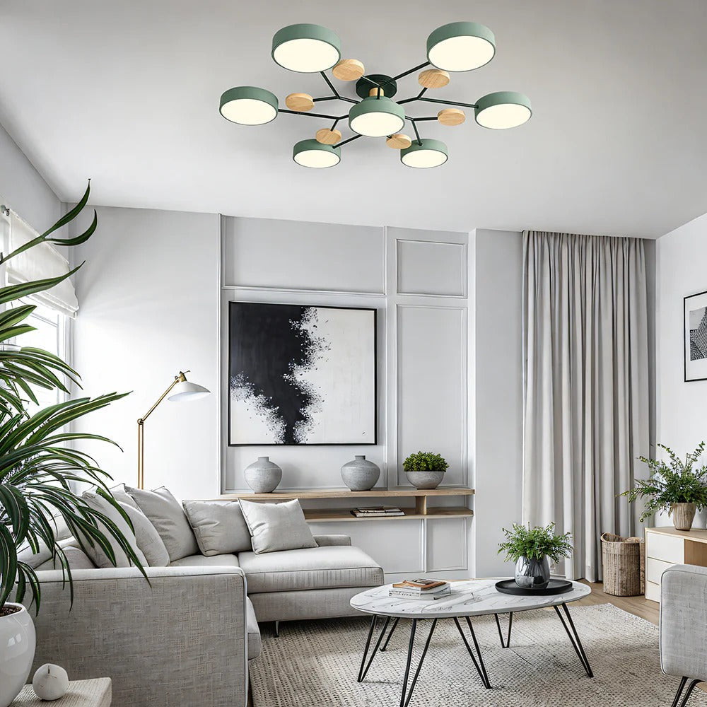 Ceiling Light Semi Flush LED Halo for Living Room with Three Color Switch Option