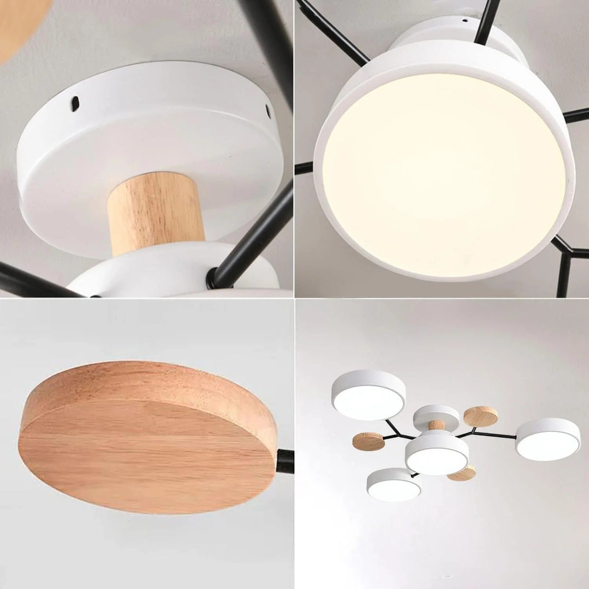 Ceiling Light Semi Flush LED Halo for Living Room with Three Color Switch Option