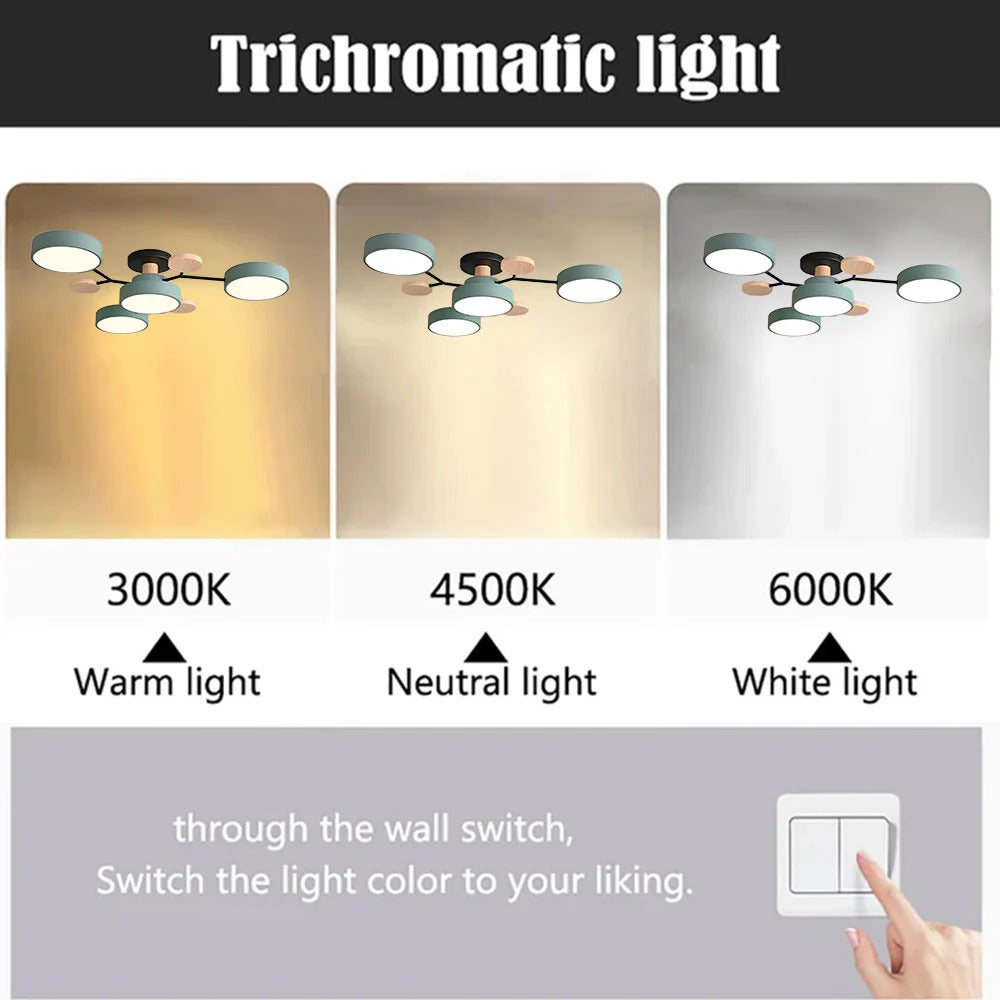 Ceiling Light Semi Flush LED Halo for Living Room with Three Color Switch Option
