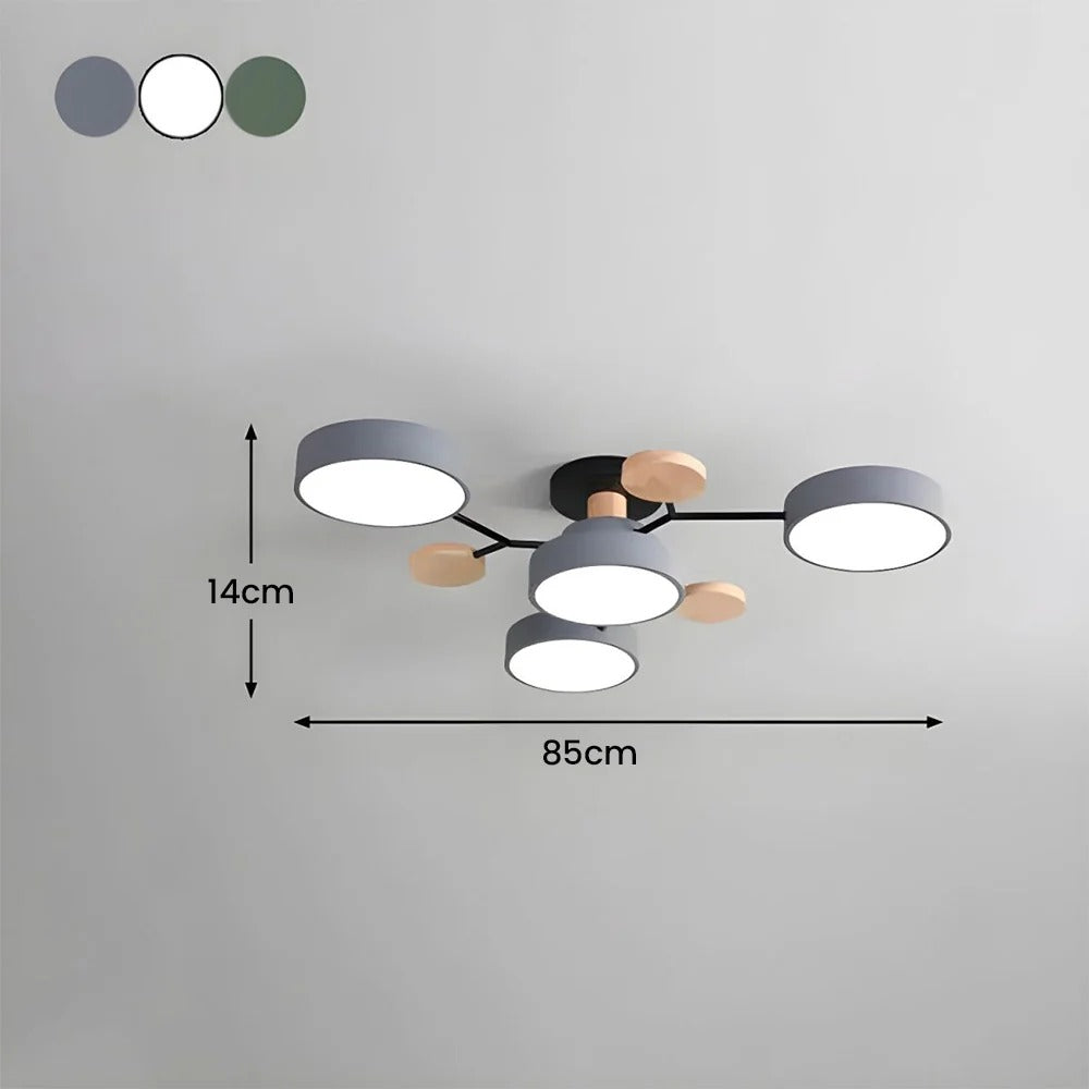Ceiling Light Semi Flush LED Halo for Living Room with Three Color Switch Option