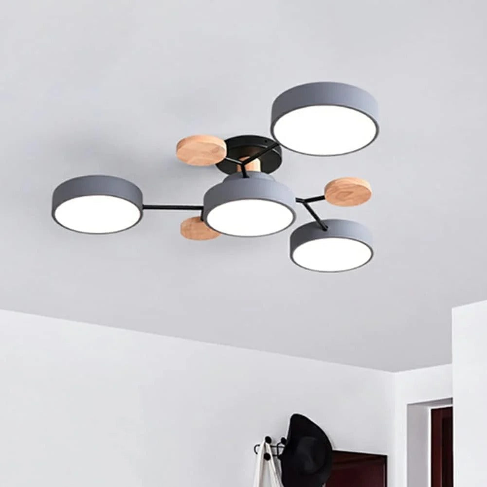 Ceiling Light Semi Flush LED Halo with Multiple Arms for Living Room