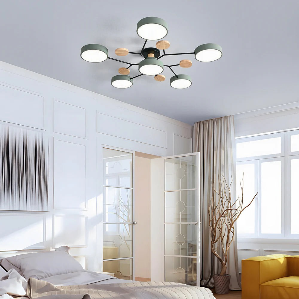 Ceiling Light Semi Flush LED Halo for Living Room with Three Color Switch Option