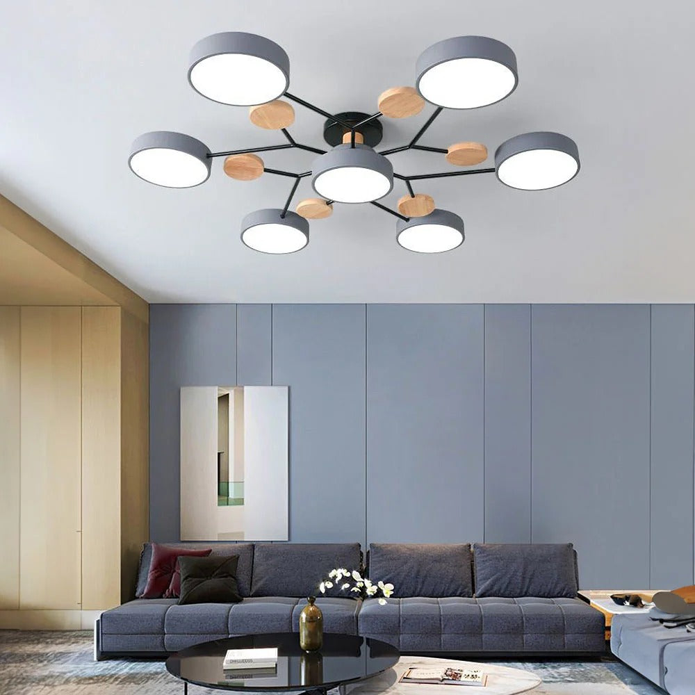 Ceiling Light Semi Flush LED Halo for Living Room with Three Color Switch Option