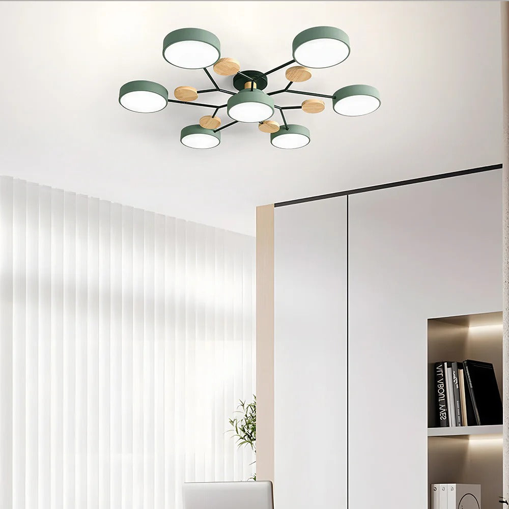 Ceiling Light Semi Flush LED Halo for Living Room with Three Color Switch Option