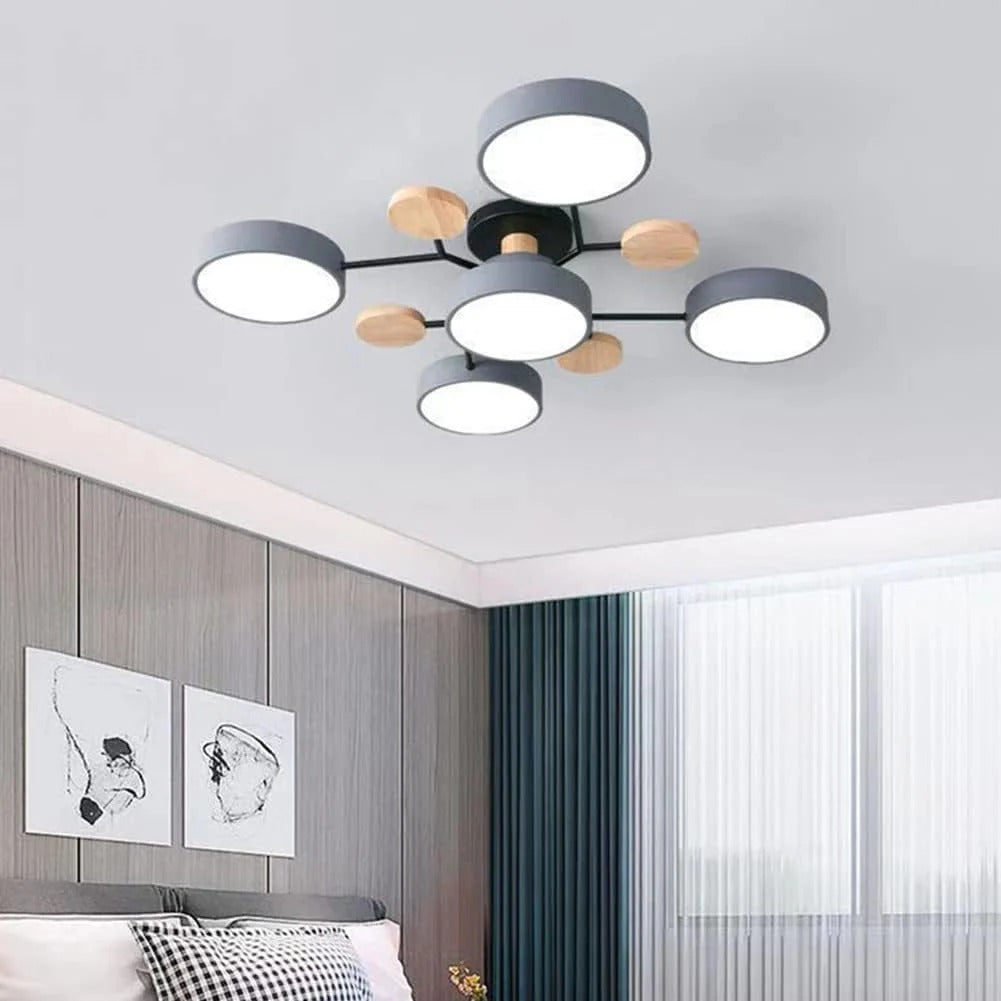 Ceiling Light Semi Flush LED Halo with Multiple Arms for Living Room