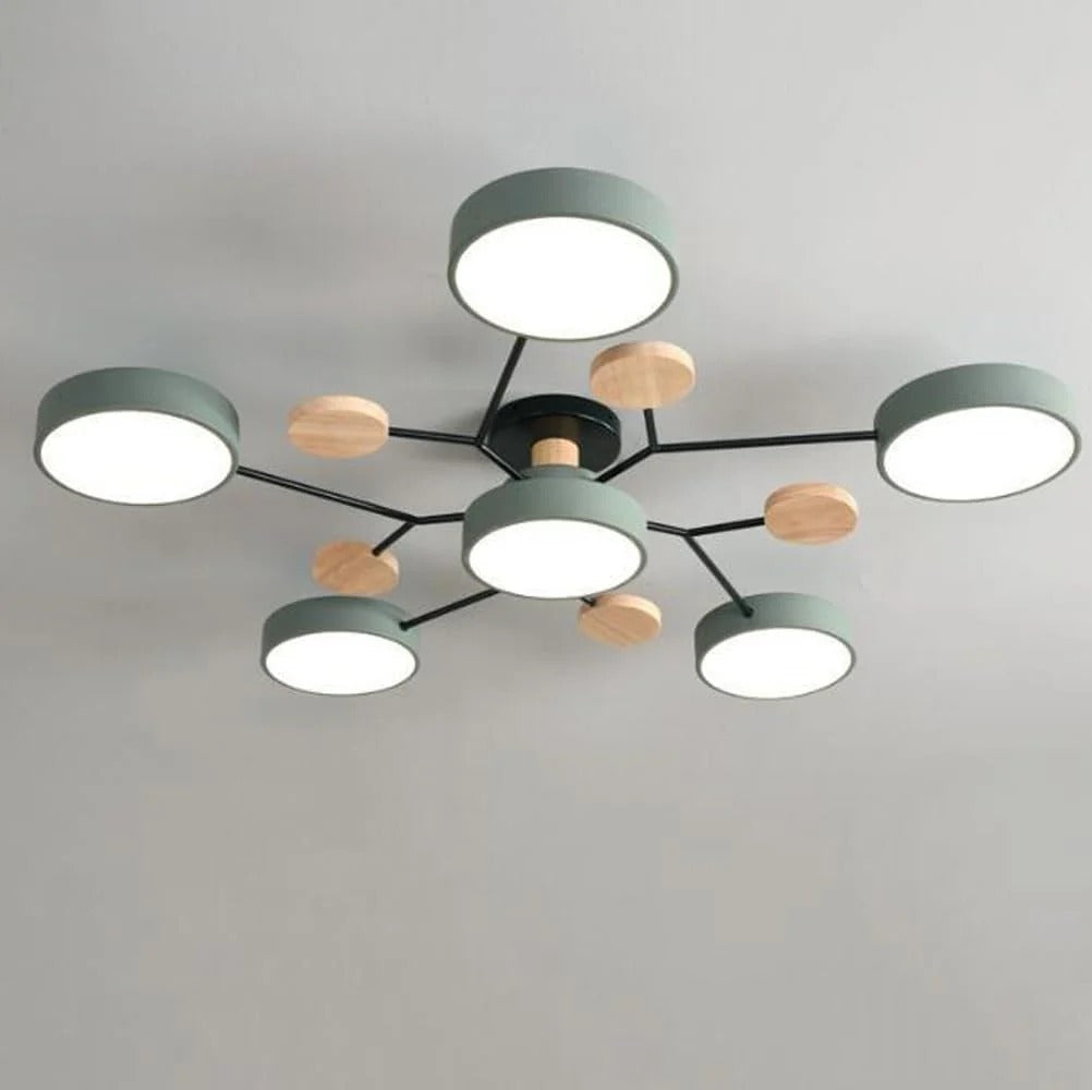 Ceiling Light Semi Flush LED Halo with Multiple Arms for Living Room