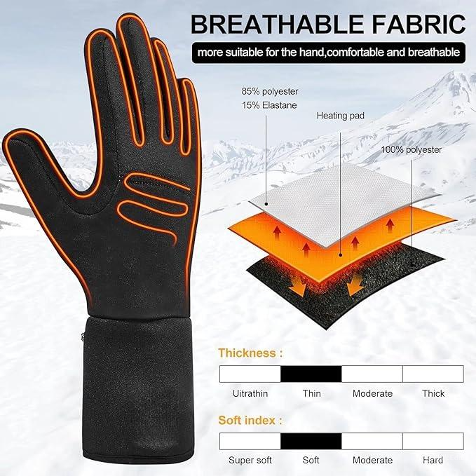 Heated Gloves Rechargeable Winter Pair with 3 Heat Settings for Cold Weather