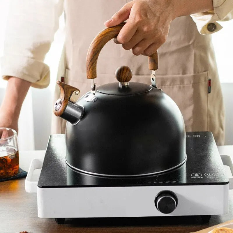 Whistling Kettle Stainless Steel Stovetop with Insulated Handle for Induction Hobs