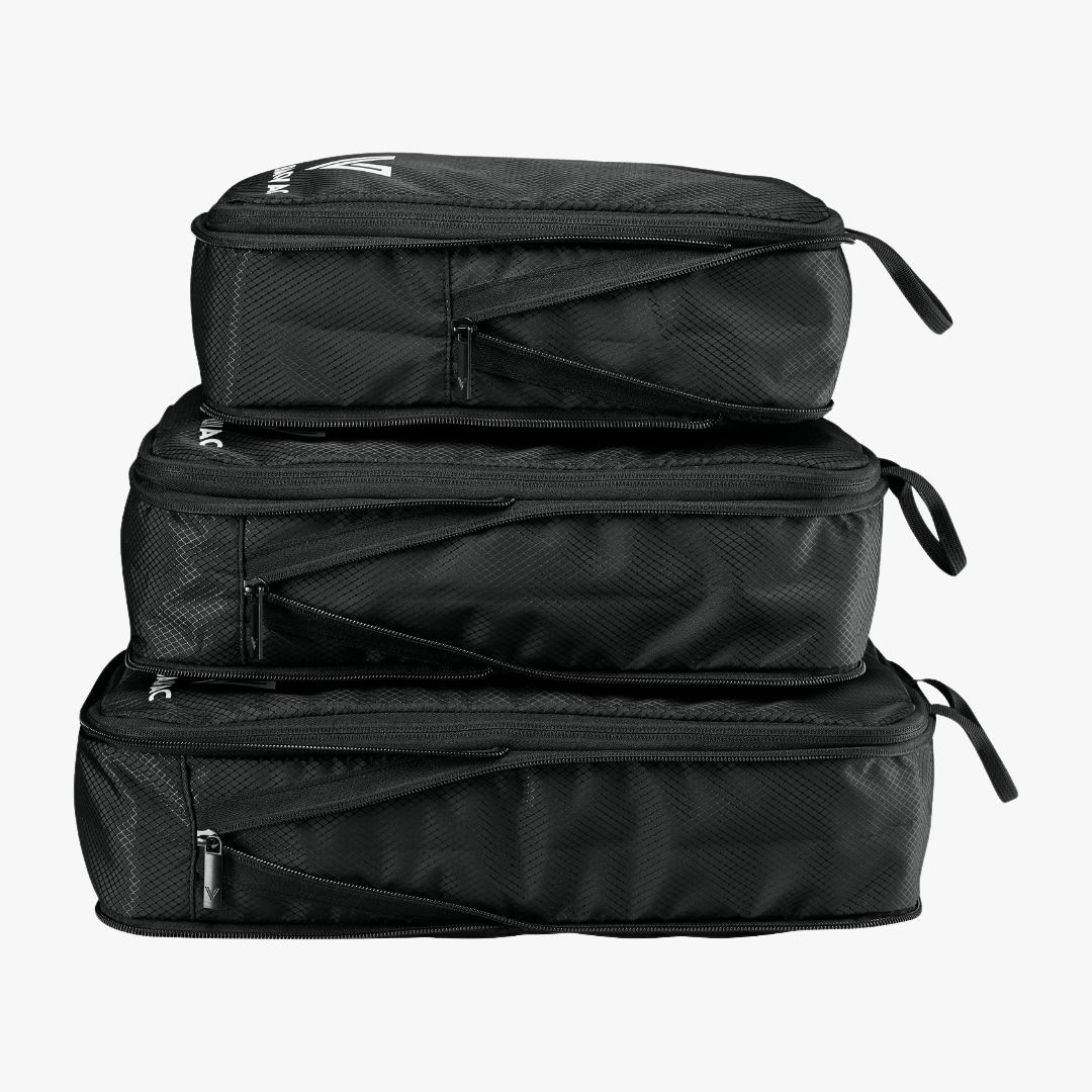 Packing Cubes Set of 3 Compression Travel Organizers with Zipper for Suitcase