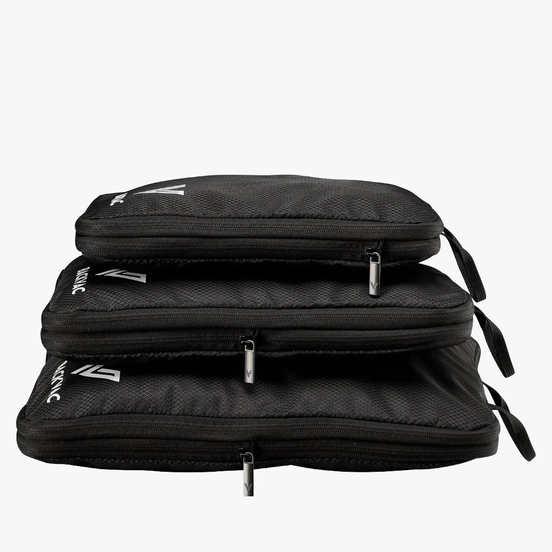 Packing Cubes Set of 3 Compression Travel Organizers with Zipper for Suitcase