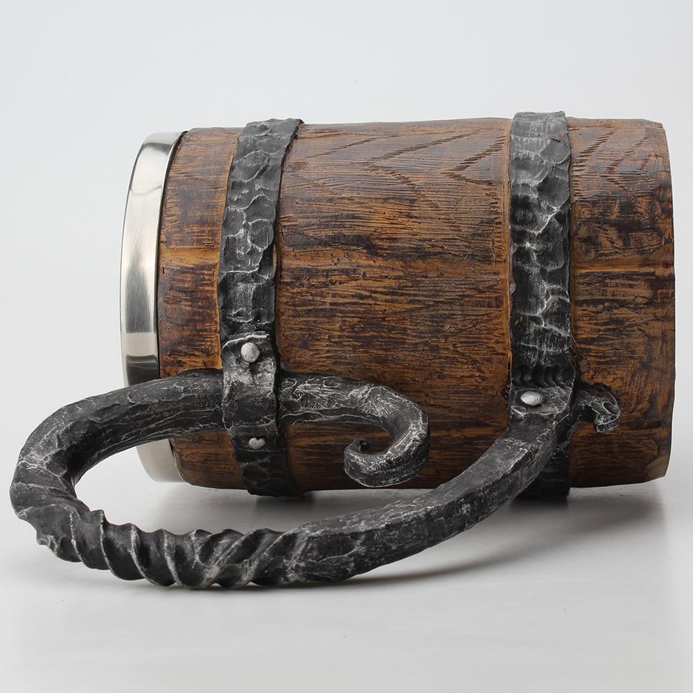 Insulated Tavern Mug Double Walled 650 ml with Carved Norse Motifs