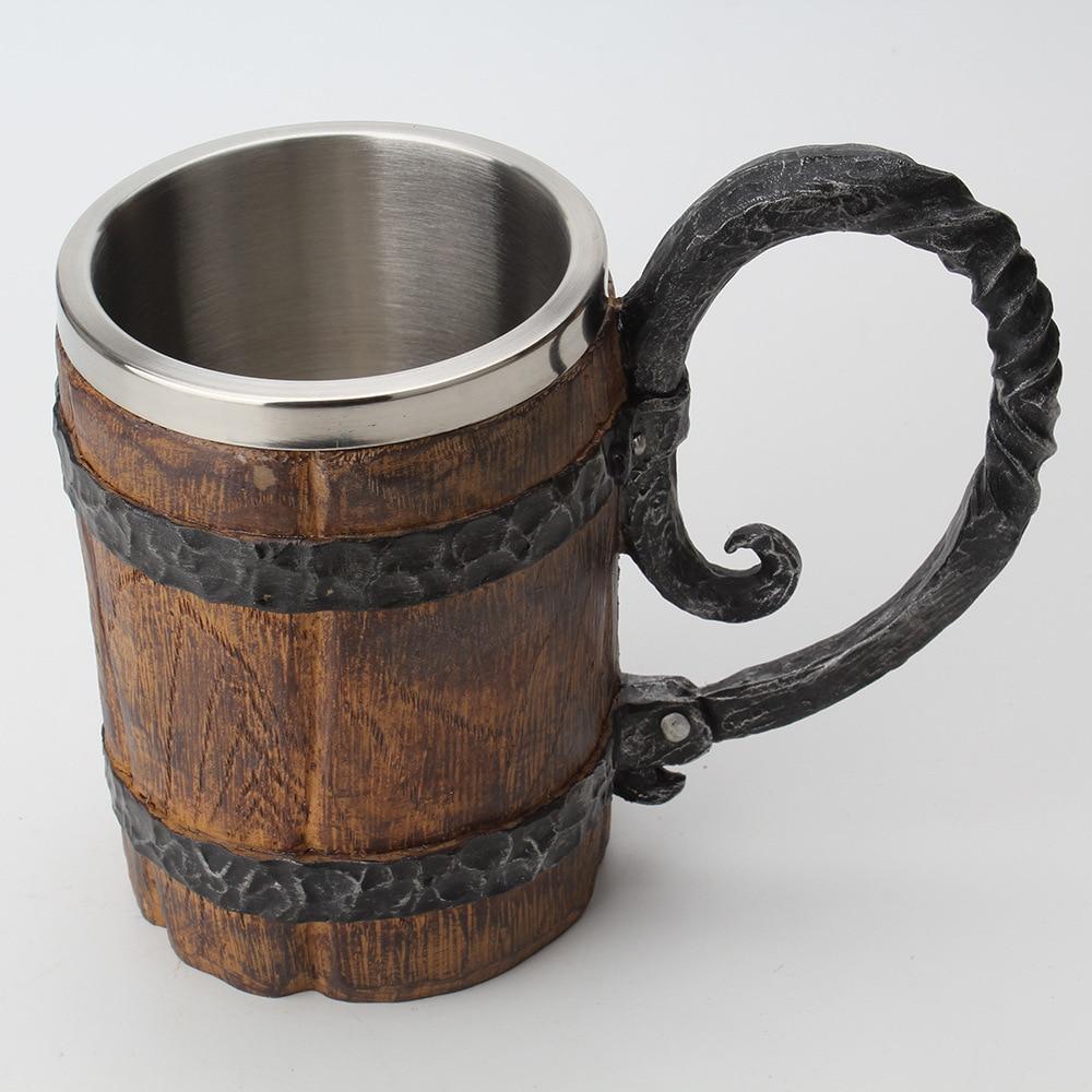 Insulated Tavern Mug Double Walled 650 ml with Carved Norse Motifs