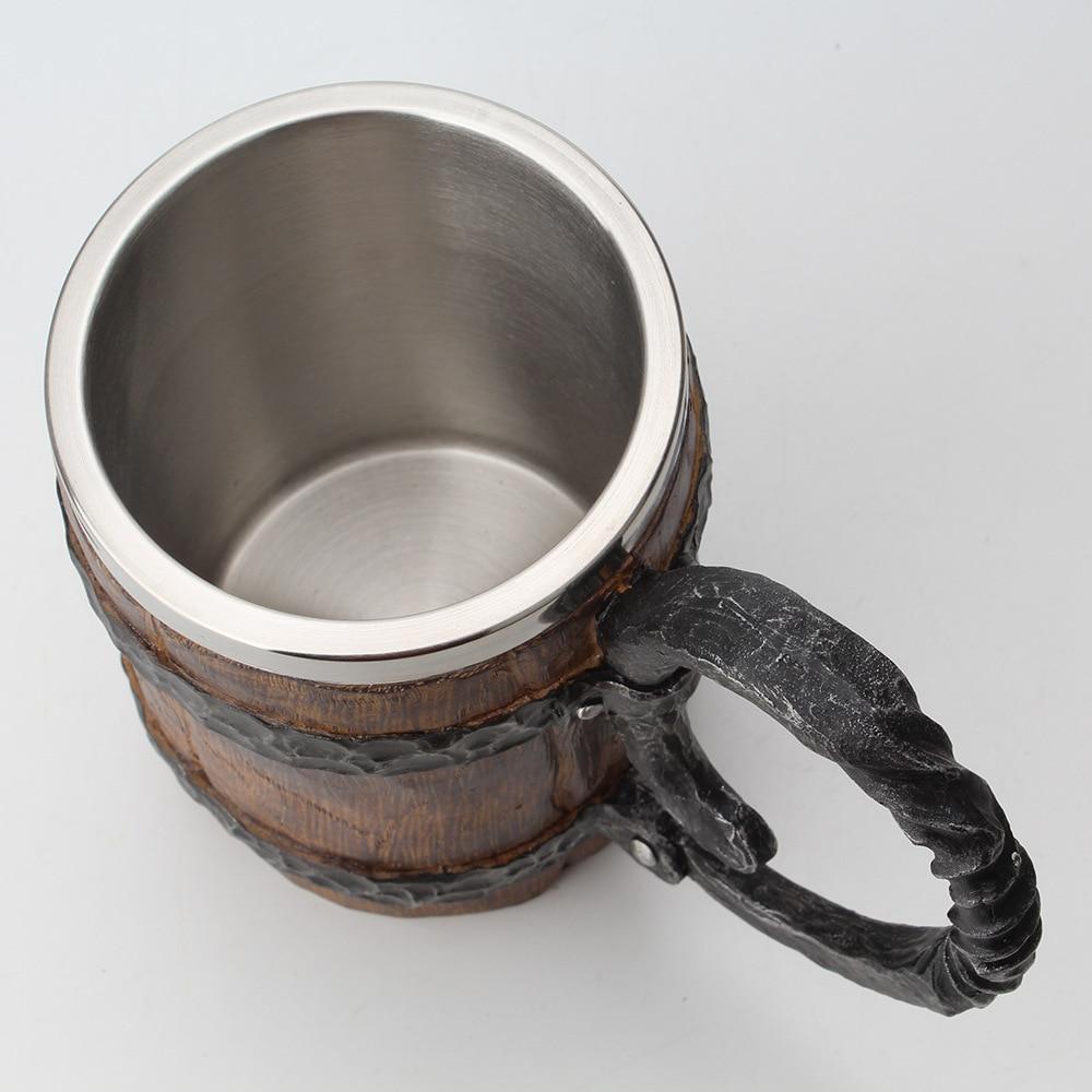 Insulated Tavern Mug Double Walled 650 ml with Carved Norse Motifs