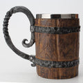 Insulated Tavern Mug Double Walled 650 ml with Carved Norse Motifs