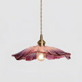 Pendant Light Vintage Scalloped Glass Shade Hanging Lamp for Kitchen and Dining