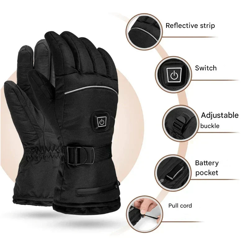 Heated Gloves Rechargeable Waterproof Thermal Hand Warmers for Outdoor Use