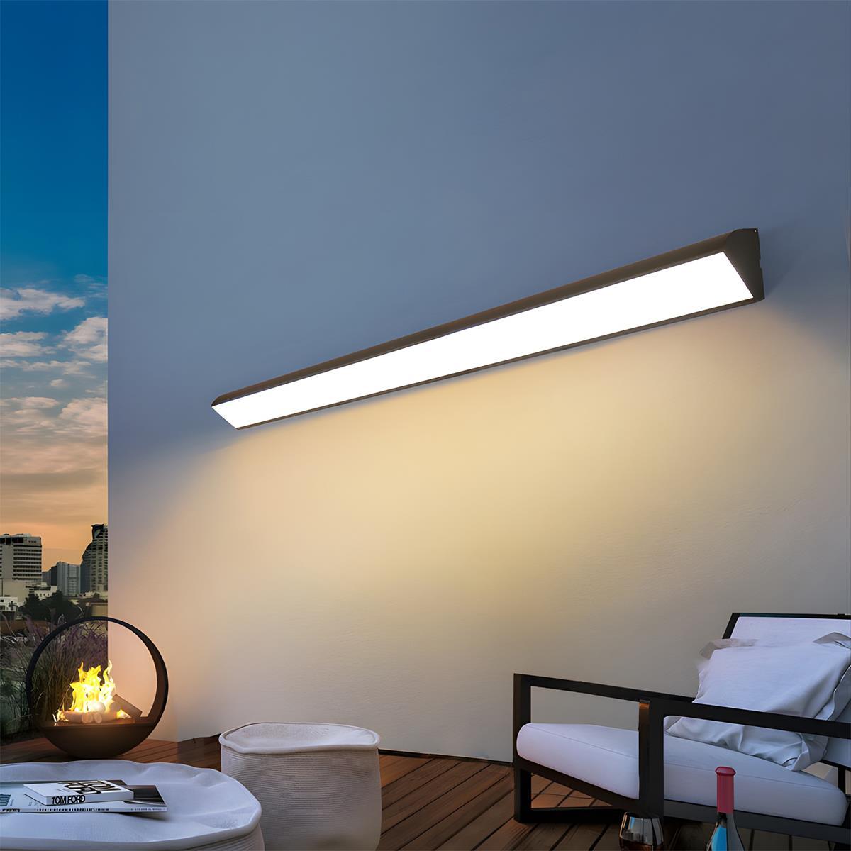 Wall Light Outdoor LED Lamp with Waterproof IP65 Linear Design for Garden and Patio