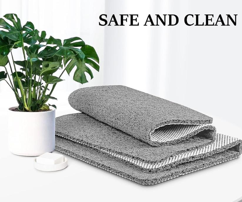 Bath Mat Non Slip Shower Mat Soft on Feet with Drainage Holes and Suction Grip