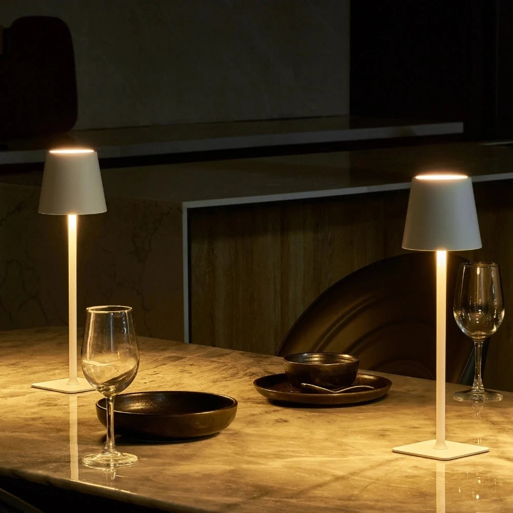 Table Lamp Tall Dimmable Cordless with Minimalist Silhouette for Dining and Bedside